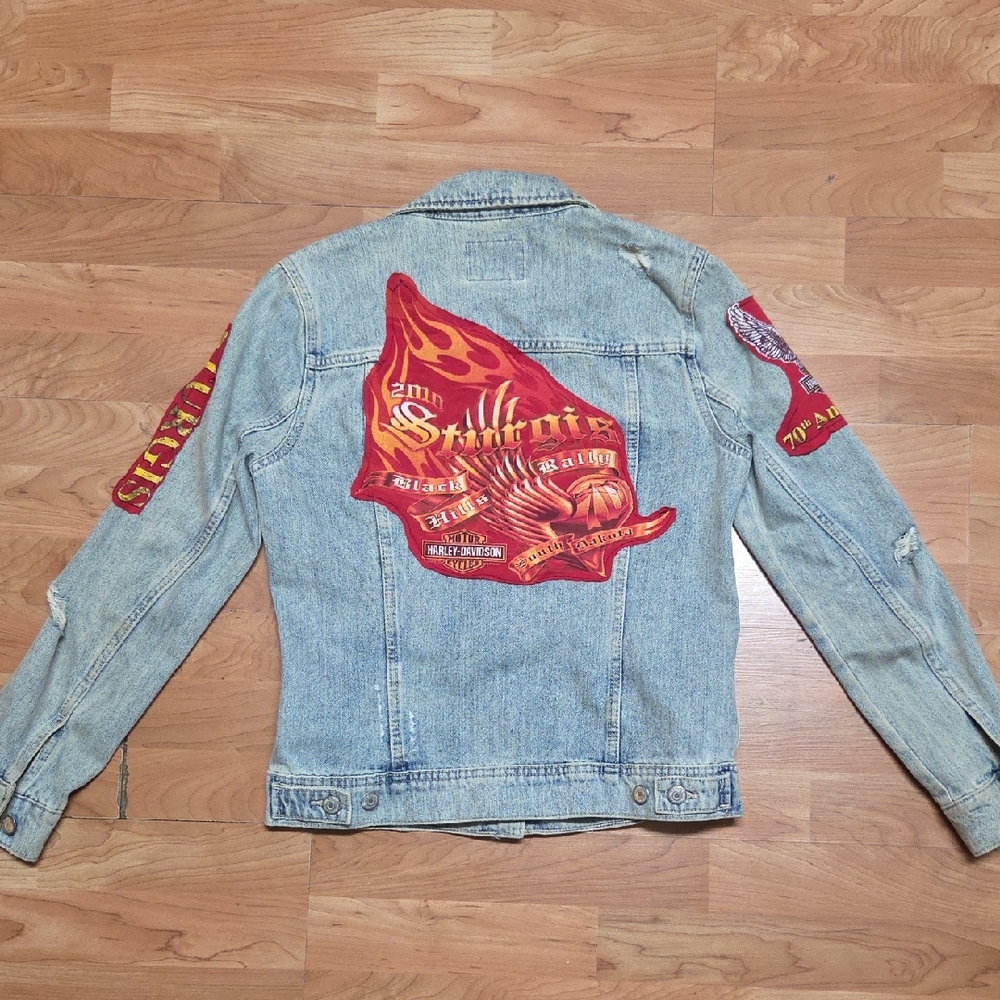 Sturgis Harley Davidson Upcycled Denim Jacket